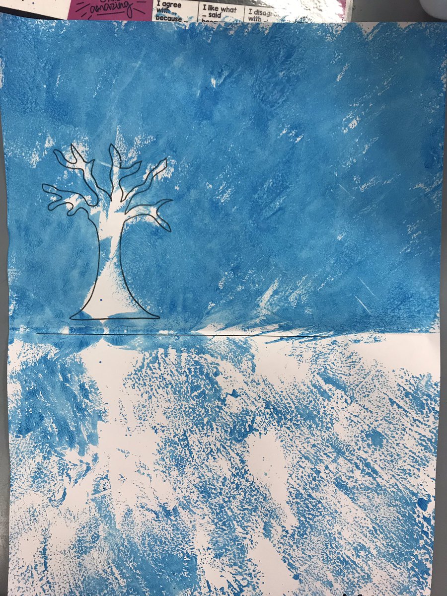 year1bethany's tweet photo. Move over Monet. Year 1 are creating reflection artworks inspired by nature. https://t.co/c7u20vuTR9