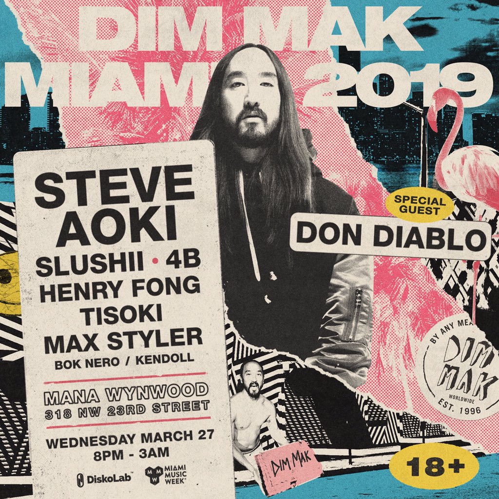 ilovesickdrops's tweet photo. Next week @DimMak takes over the party featuring @SteveAoki @slushiimusic @djhenryfong plus many more! Check out and follow @diskolab and their link in bio for a full list of the best parties during MMW! #MiamiMusicWeek #mmw #ultra #edmspringbreak #ilovesickdrops #ilsd 💧💦 https://t.co/4fSr5c0DL0