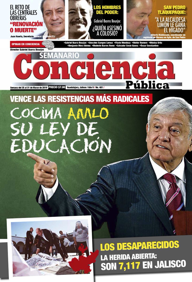 VENCE LAS RESISTENCIAS MÁS RADICALES: COCINA #AMLO SU LEY DE EDUCACIÓN, el tema principal de la edición más reciente de Conciencia Pública. LIGA AL PDF: is.gd/8wcgeM