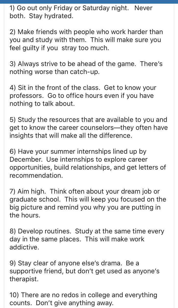 sacjai's tweet image. Advice for my nephew who starts college in the fall.  Sharing with others in case helpful!