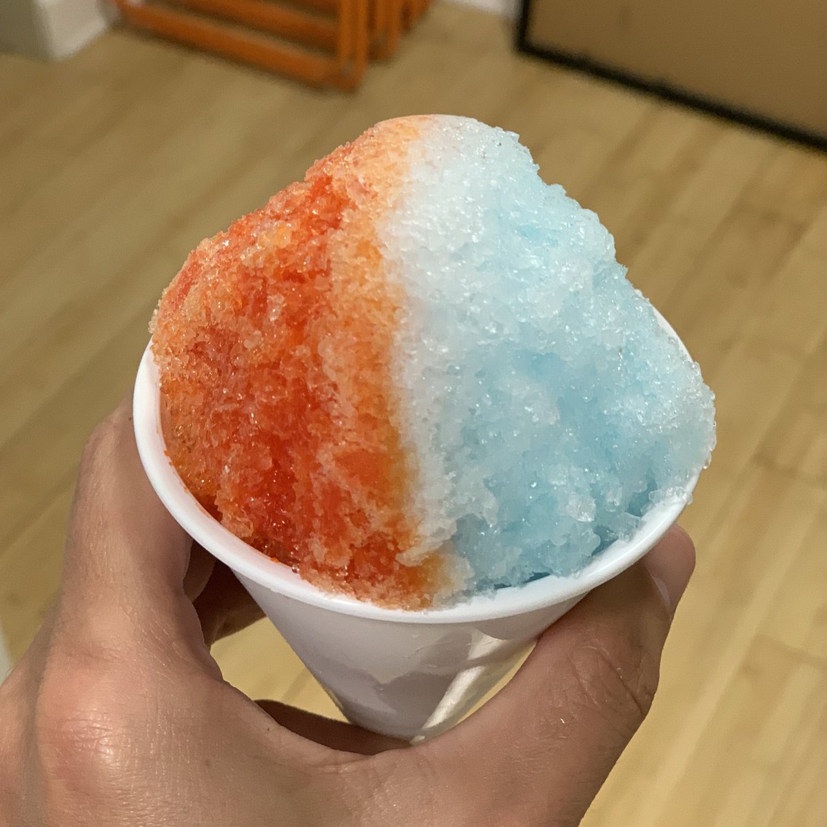 Strawberry/Banana &amp; Blue Cotton Candy🍧. Syrup from <a href="/EatShavedIce/">Hawaiian Shaved Ice</a>