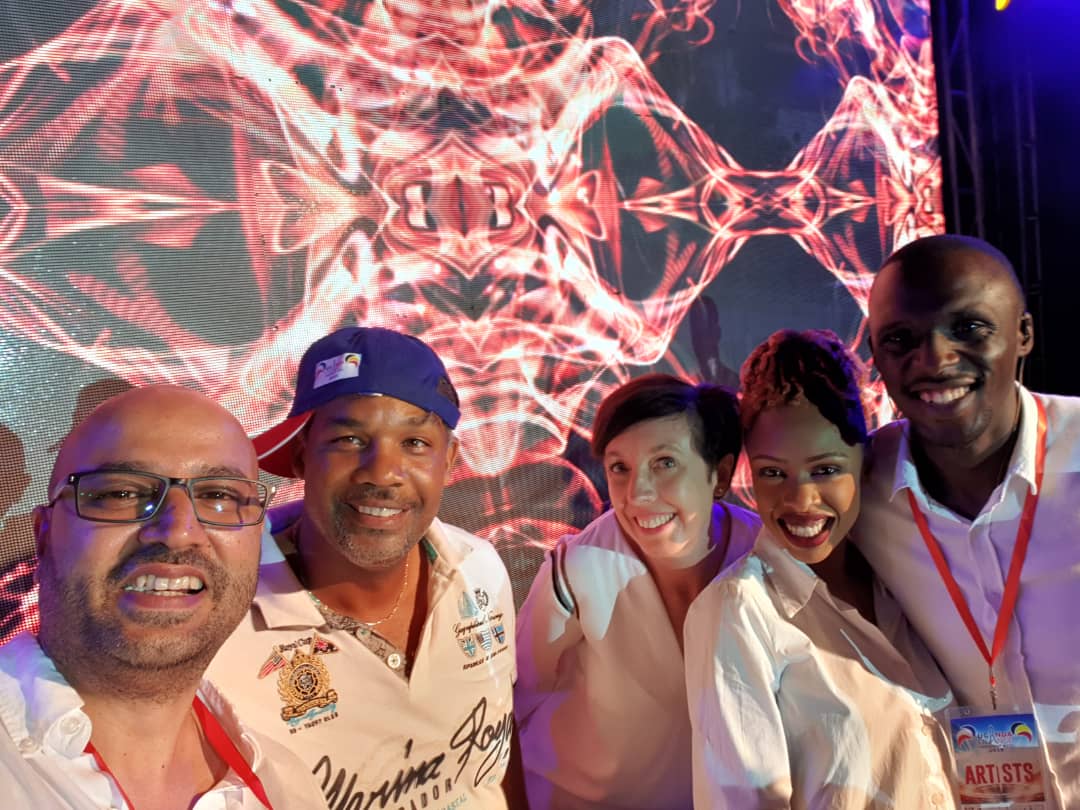 thedjbk's tweet photo. @thedjrpm and @thedjbk partying with Her Excellency Stephanie Rivoal @srivoal &amp; Uganda Olympic Committee President William Frederick Blick @WilliamFBlick alongside Miss Deedan @missdeedan 🇫🇷🇺🇬. #FrenchEmbassy @FrenchEmbassyUg #FRUGWeek2019 

@talentafrica #TalentAfricaEvents https://t.co/gBrcs42JMO