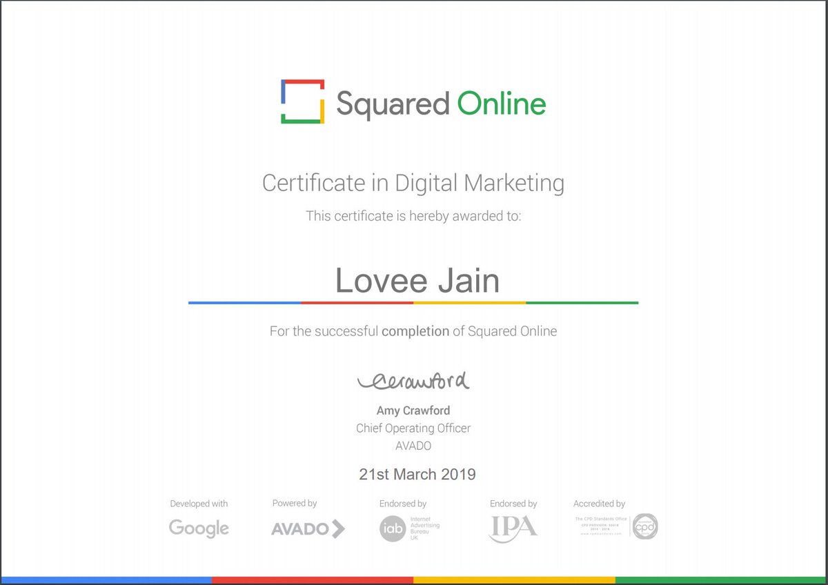 Finally a Square! Thanks so much @we_are_squared for providing the scholarship, resources, platform and amazing mentors and peers - to make this digital journey more connected and fulfilling! #DigitalMarketing #Square