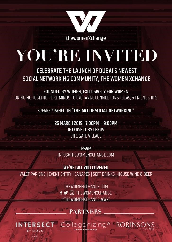 fida's tweet photo. #WomenInBusiness free to attend: The Women Xchange (WXC) launch event will be hosted at Intersect by Lexus in DIFC on Tuesday, 26th March from 7-9PM. Get in touch with info@thewomenxchange.com #UAE #Dubai https://t.co/c1YrXuTIQG
