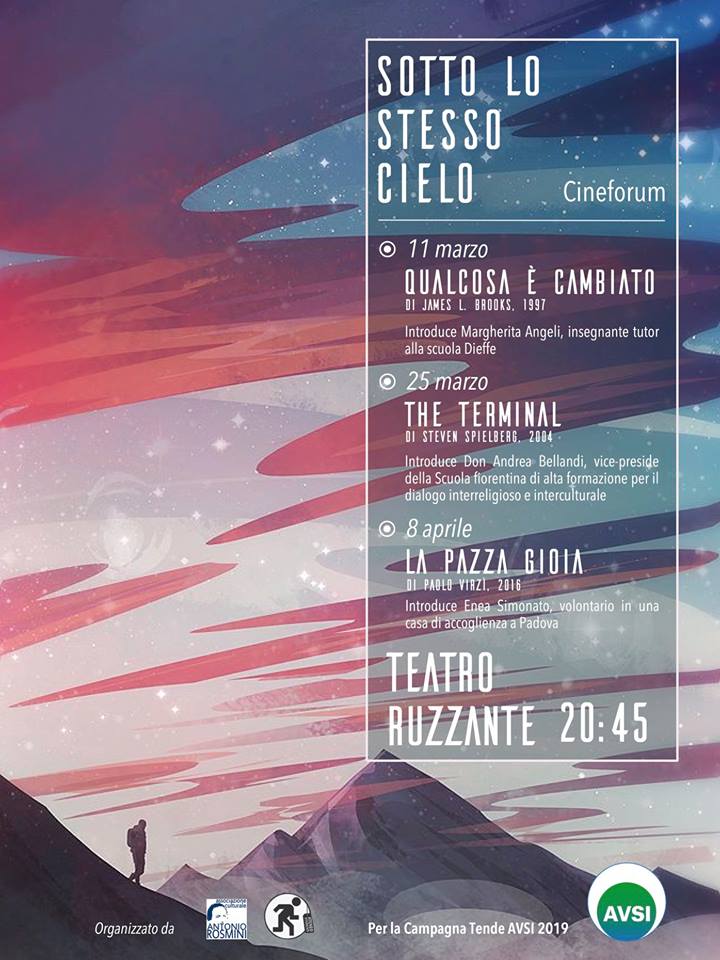 CenaSantaLucia's tweet photo. SECONDO APPUNTAMENTO CINEFORUM SOTTO LO STESSO CIELO

OGGI 25 MARZO - Film  THE TERMINAL

Chi è lo straniero? Cosa vuol dire vivere da straniero? Che valore ha per noi rapportarsi con chi è straniero? Queste alcune domande che porremo a Don Andrea Bellandi. Vi aspettiamo! https://t.co/ncCX1i2xIw