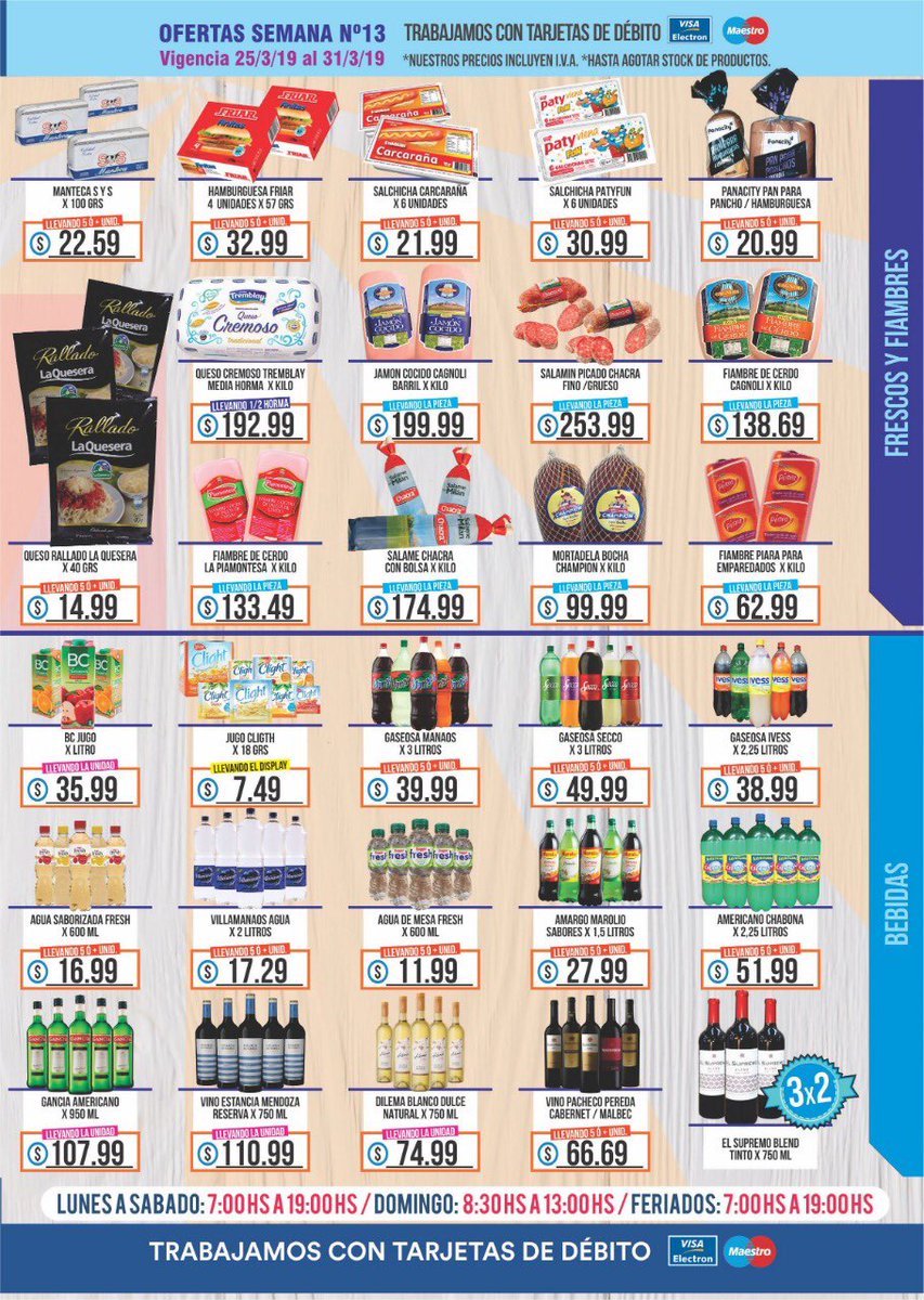 MGauchito's tweet photo. 🎉🎉TOP OFERTAS SEMANALES🎉🎉

Alimentos, Bebidas, Lacteos, Fiambres, Perfumería, Limpieza.

TE ESPERAMOS😉

El Gauchito, tu almacén mayorista.

#elgaucho #elgauchito #mayorista #almacen #mercado #mardelplata #ofertas #precios #supermercado #preciosbajos #barrio #mdq https://t.co/DI6gqrxw9Y