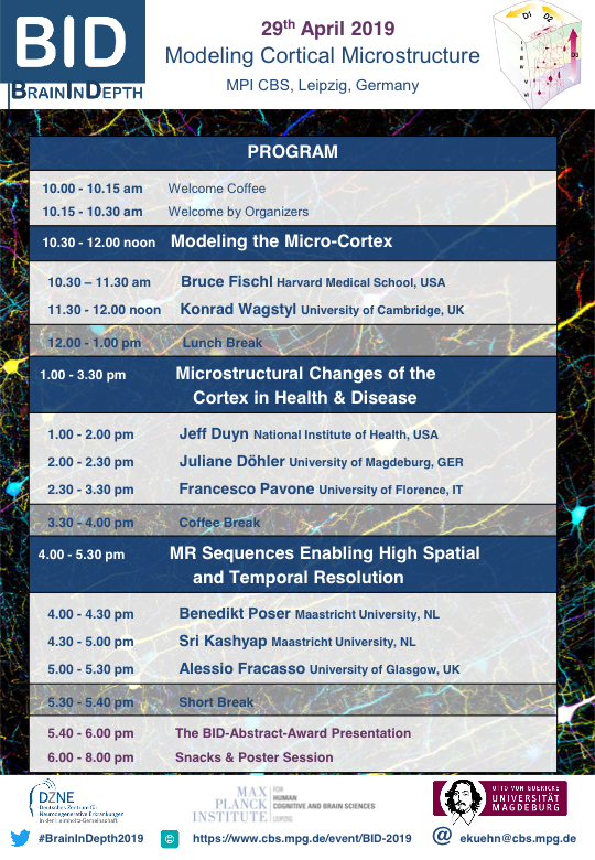 EstherEKuehn's tweet photo. Only 1 week left to register for #BrainInDepth2019 symposium "Modeling cortical microstructure" @MPI_CBS April, 29 Impressive line-up including Bruce Fischl & Jeff Duyn Register now and join us https://t.co/5kvm3JbdfW https://t.co/aDoKFP4oMd
