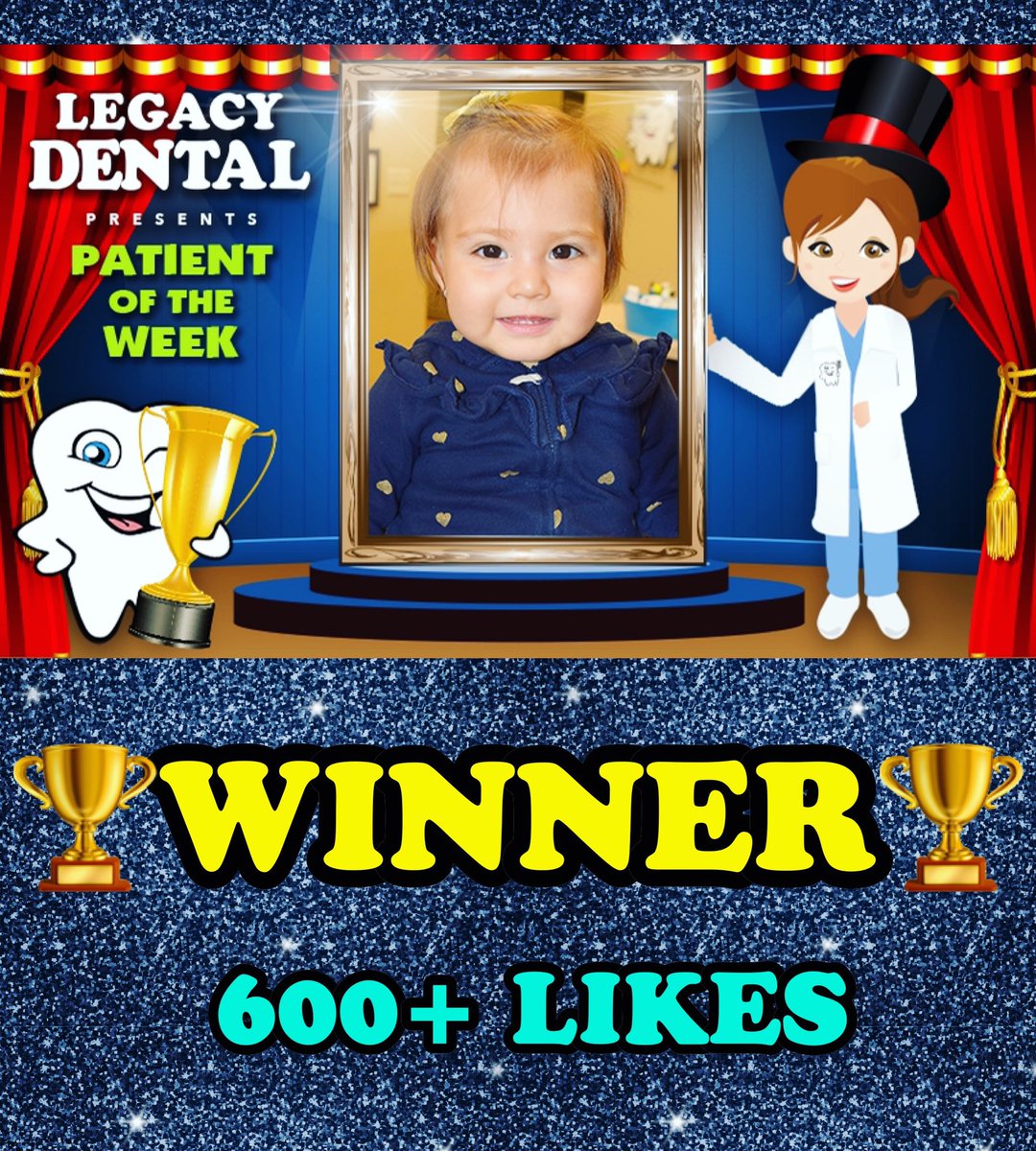 Did you catch last week’s Patient of the Week contest! Two photos received a ton of ❤️, collecting over 600 LIKES apiece! But as of 10 PM Friday, this pretty patient’s photo had just a little bit more LIKES to WIN!👏👏🏆🏆🥇🥇 #winner #whataperformance #brownsvilledentist