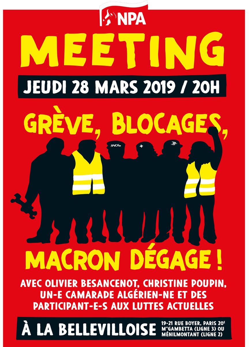 olbesancenot's tweet photo. Meeting jeudi 28 mars, 20h, à la Bellevilloise, Paris 20e, M° Gambetta. https://t.co/fAdgfDAXh1
