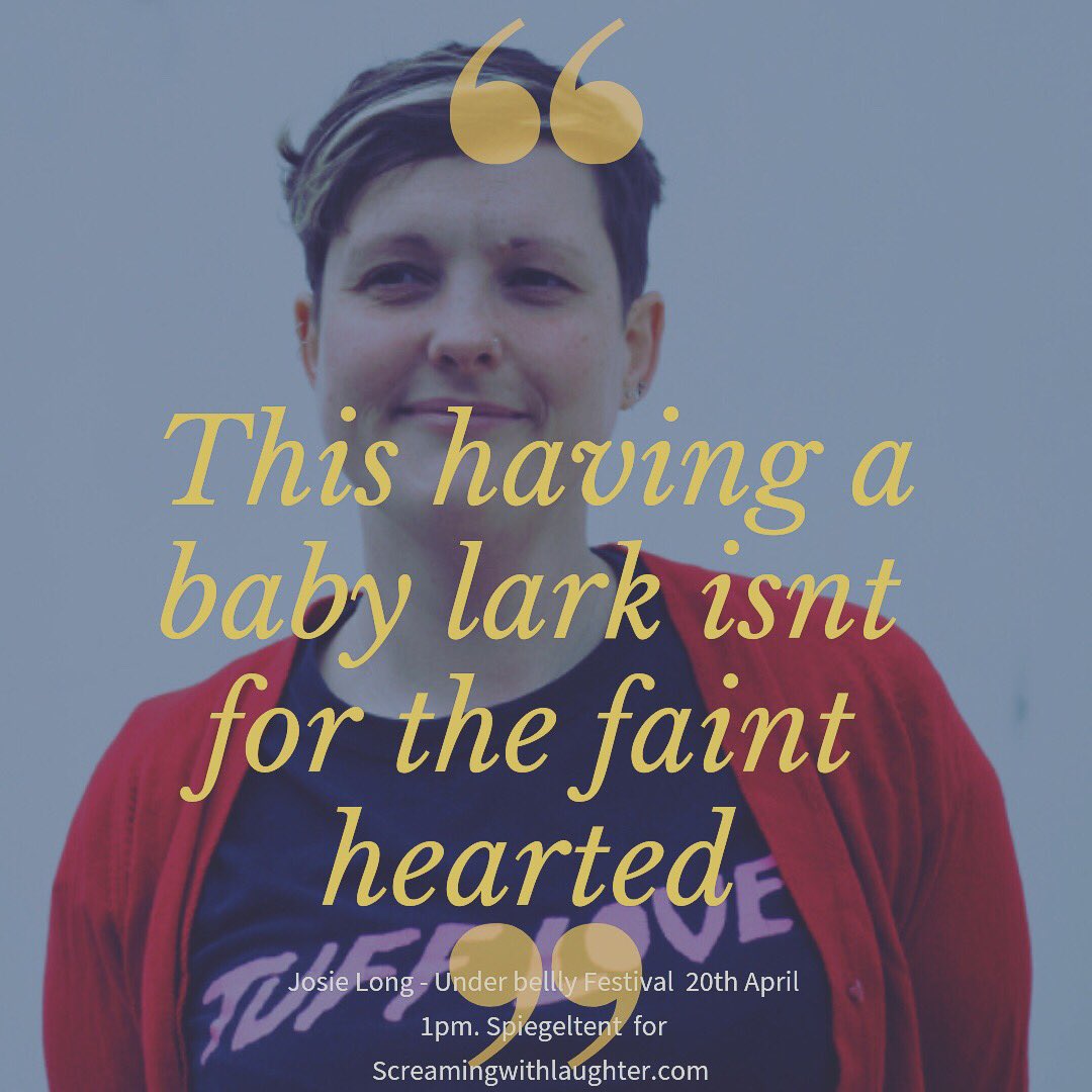 ScreamWithLaugh's tweet photo. Dam straight it ain’t ! We can’t wait to welcome new mum @JosieLong to our @UnderbellyFest show on 20th April ! Tickits will go faster then baby wipes after a big poo ! So see website so you don’t miss out on this fun show ! #parentcomedy #underbellyfestival #josielong https://t.co/zuoyK71L4H
