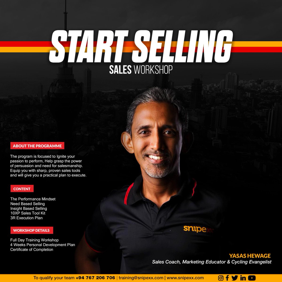 SnipexxSL's tweet photo. Start selling, because most either Tell, Beg or Bug.
Sign up https://t.co/4Y949VxBAo for SNIPEXX Start Selling Programme.

for more info 📞 +94 76 720 6706

#SNIPEXX #SalesFirst #Sales #Training https://t.co/j8b0HGmlN5