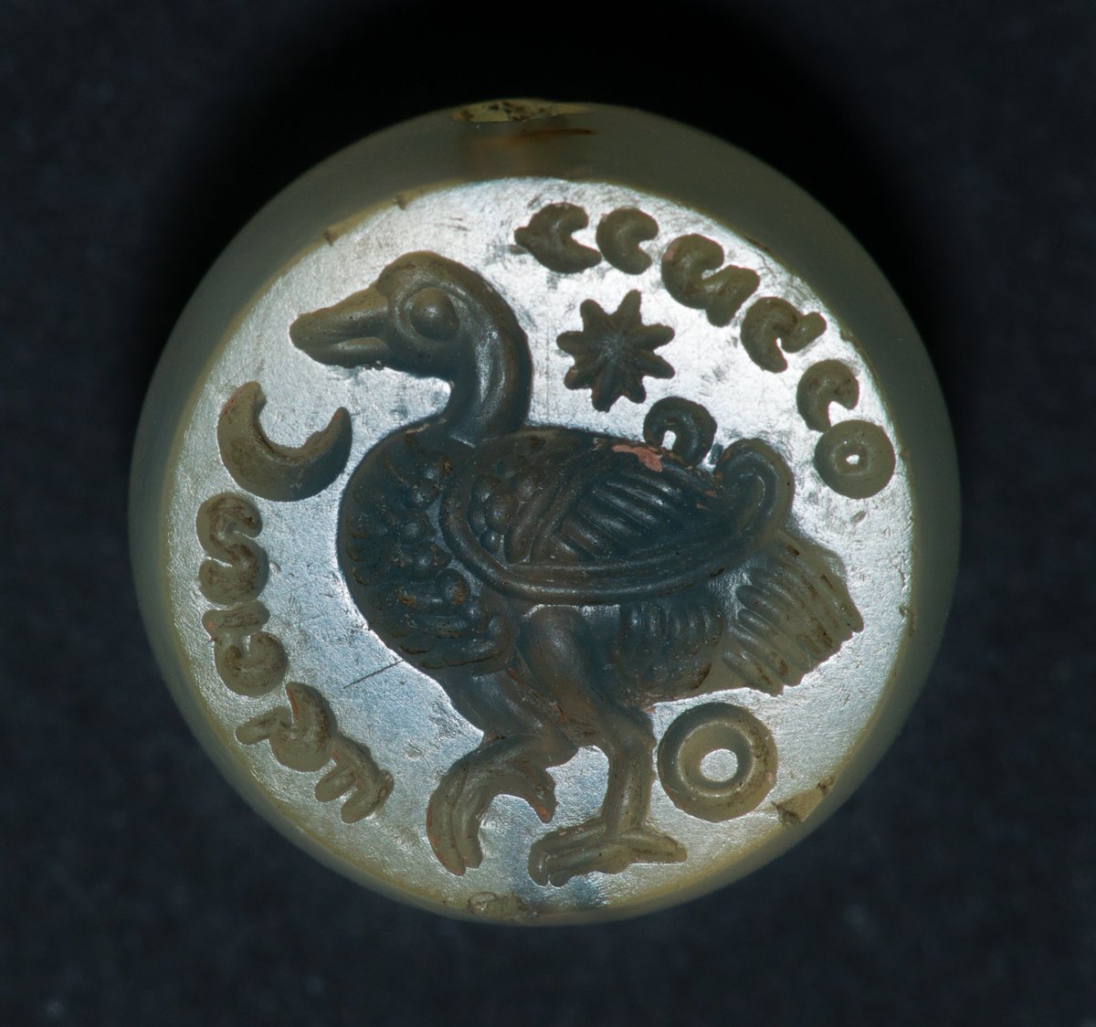 GarstangMuseum's tweet photo. In the Near East, seals like the one below were used like signatures are today - to authorise or acknowledge an agreement between two individuals.
The text on this seal is written in pahlavi, a writing derived from Aramaic script.
#neareastern #signedsealeddelivered https://t.co/rEZBQI8lL7