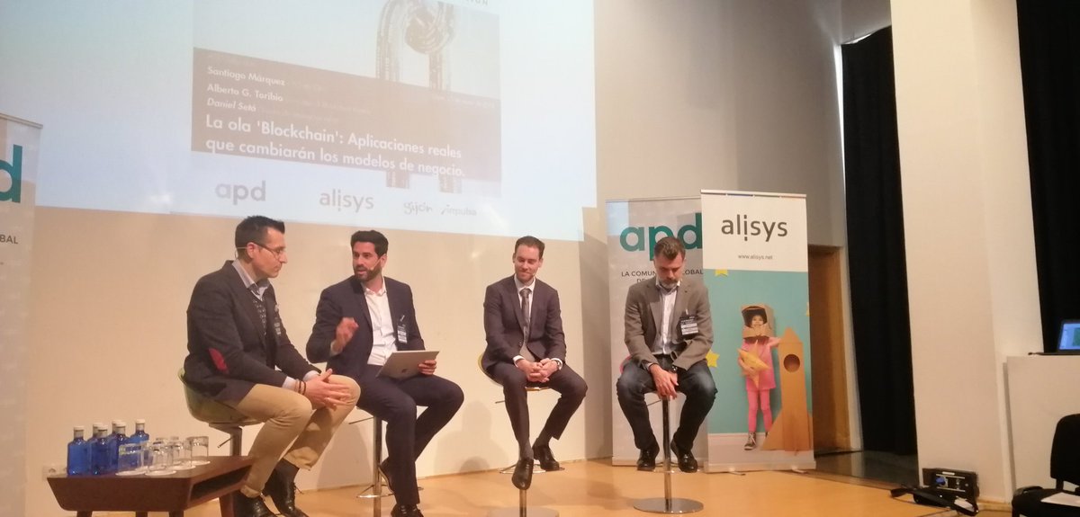 alisys's tweet photo. #blockchainapd ¿es blockchain una solución a los retos de la propiedad intelectual en el mundo digital? @Rubenghidalgo lanza la pregunta a @gotoalberto, @smarquezsolis y #DanielSeto https://t.co/GpSBS6PSRR