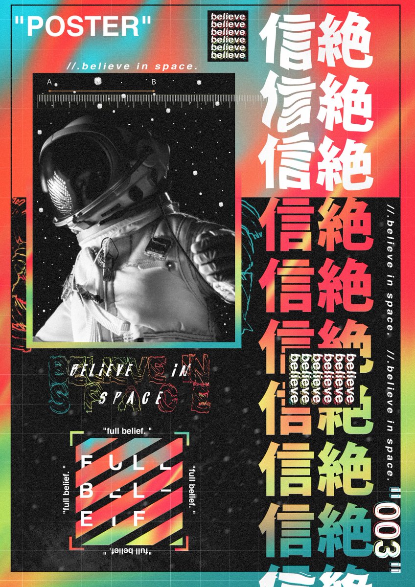 RezhyFX's tweet photo. ''003'' - Poster for my 'Believe in Space' series.
- For my Graphics course at college.
support is appreciated :) https://t.co/UcWVzsR07h