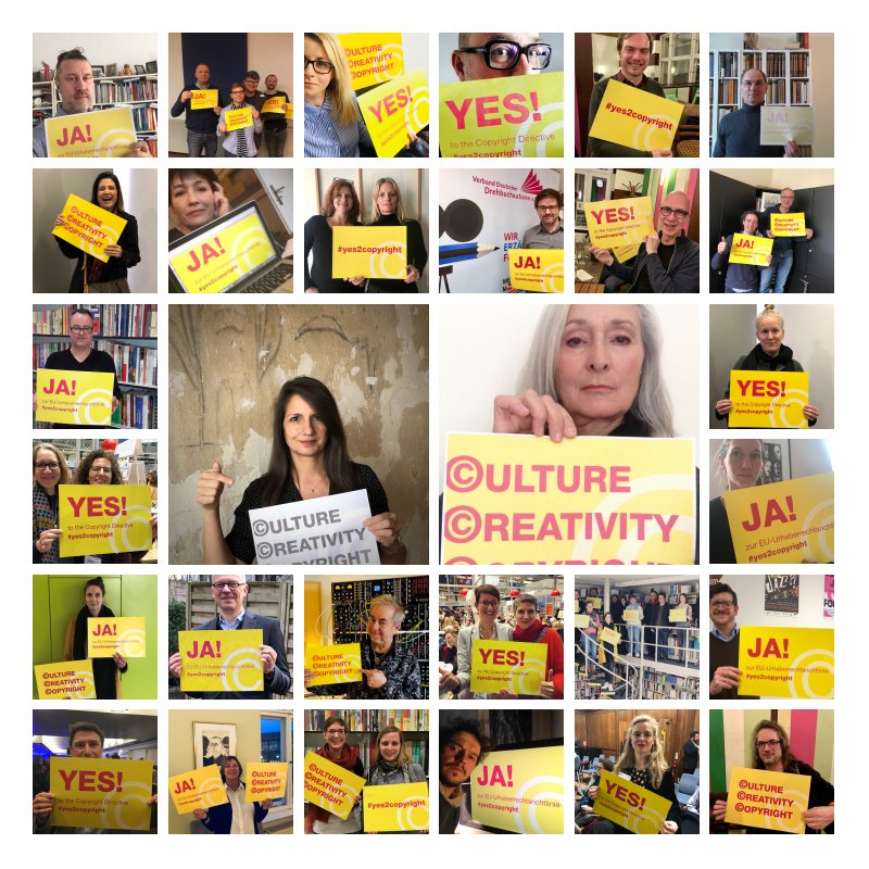 YesToCopyrightD's tweet photo. PART 1 - These are only a few of the many creators &amp; partners all over Europe &amp; beyond who are calling for the adoption of the #CopyrightDirective! #yes2copyright means YES to the entire Directive as it stands. We need the Directive now! https://t.co/uOwqYGBIRk