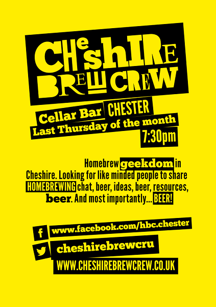 CheshireBrewCru's tweet image. Beer! What's better than that? Homebrewed Beer of course!!!! Need proof? Come along to @CellarChester on Thursday 28th to our next meet! #homebrew #chestertweets