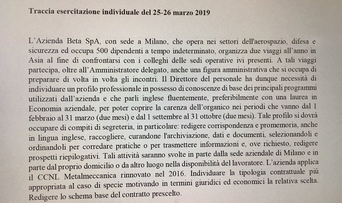 AliceFragorzi's tweet photo. Seconda esercitazione individuale. Si applica il metodo stabilito partendo dai seguenti punti:
- Settore
-Attività 
-Esigenza aziendale
-Vincoli organizzativi
-Vincoli giuridici di legge e contratti collettivi 
#IRL2019 https://t.co/uPHvz4km2Y