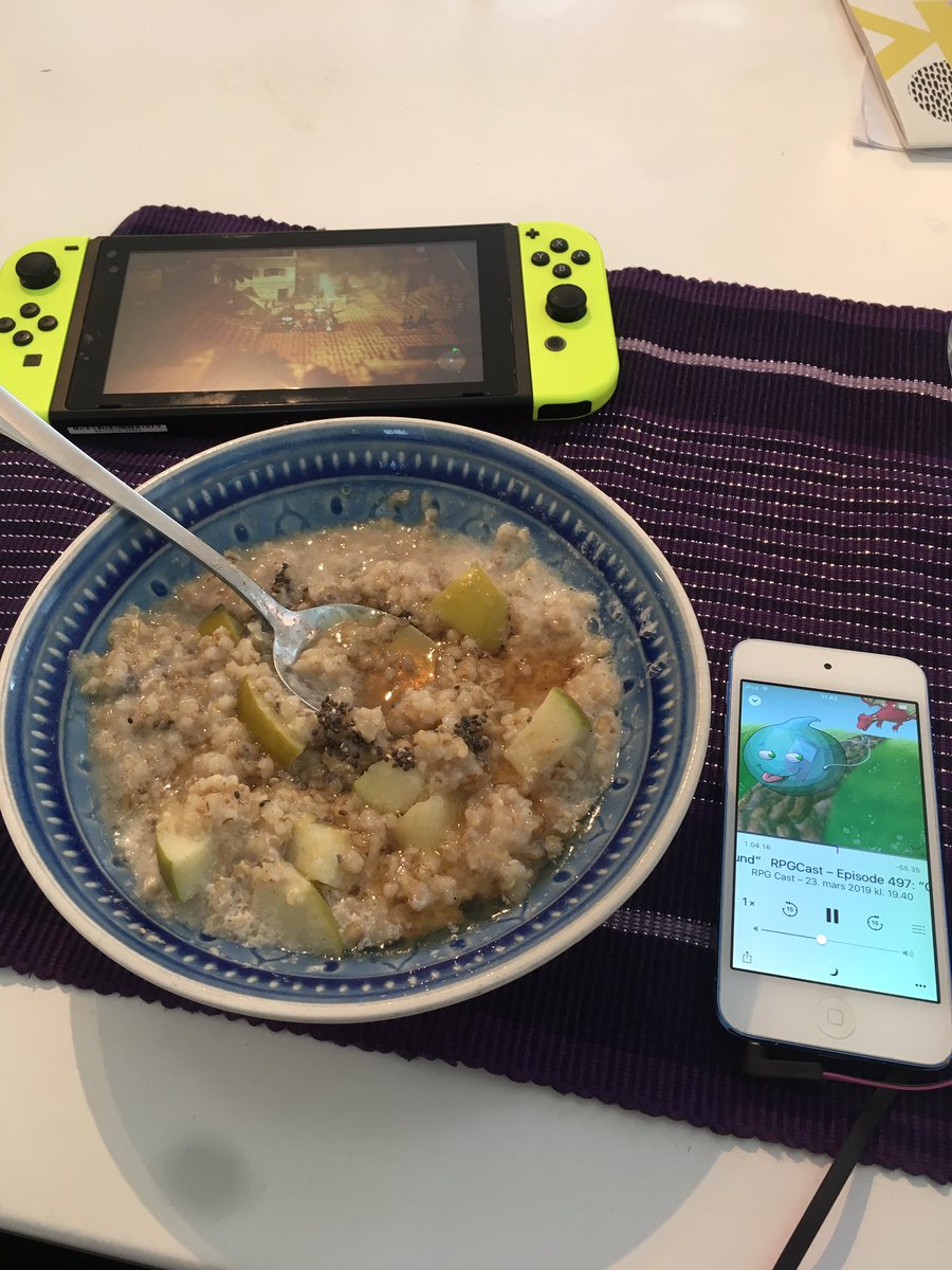 WinterDisa's tweet photo. RPGCast, Octopath and porridge breakfast 😁 @RPGamer #RPGCast https://t.co/hPzWuTK8yI