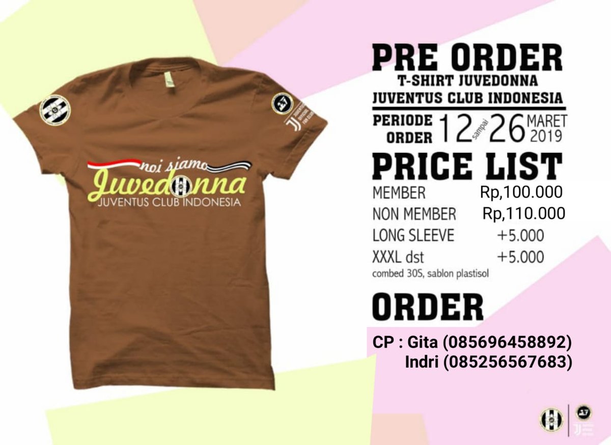 Open Pre Order T-Shirt Juvedonna Juventus Club Indonesia <a href="/JCI_Juvedonna/">IG: JuvedonnaJCI</a>, untuk info atau pemesanan silahkan hubungi contact peson di poster ya... :)