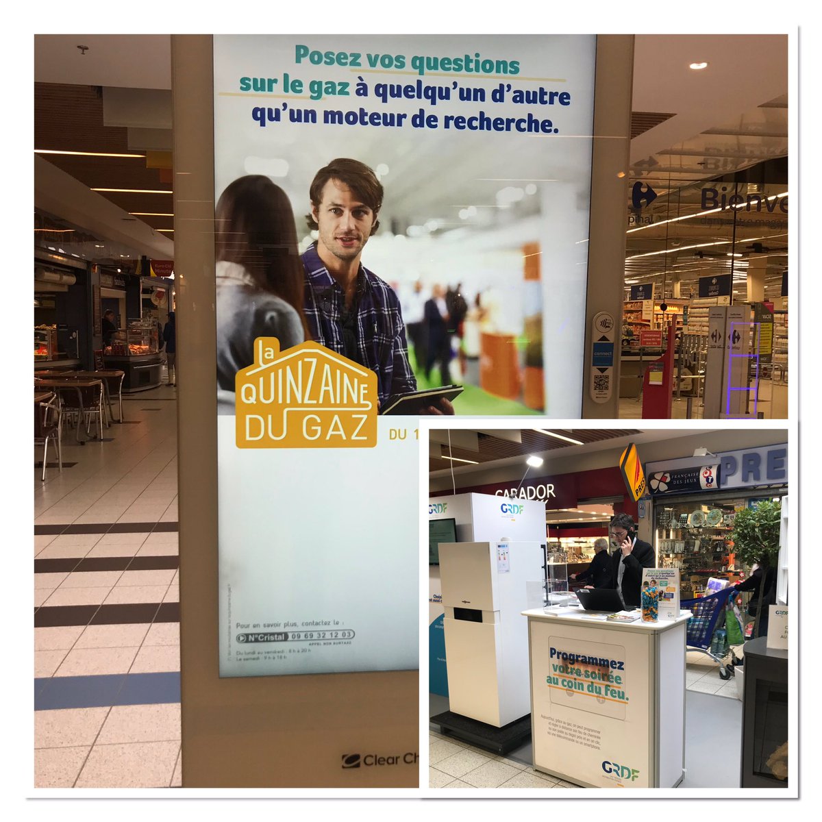 #GRDF EST présent au <a href="/Carrefour/">Carrefour</a> d’<a href="/VilledEpinal/">Ville d'Epinal</a> a Jeuxey pour accompagner les clients de <a href="/regiongrandest/">Région Grand Est</a> vers l’efficacité énergétique #laquinzainedugaz . En 2018 , 10000 clients particuliers ont fait le choix du gaz naturel en logement neuf et existant sur l’Est