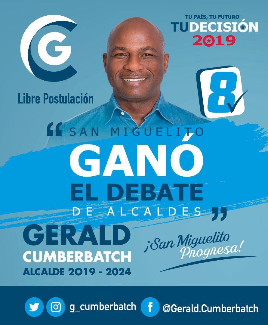 castellapty's tweet photo. El actual Alcalde y candidato por Libre Postulación le pide su voto. ! Gerald Cumberbacht SAN MIGUELITO PROGRESA!! https://t.co/1Au4Xsrji2
