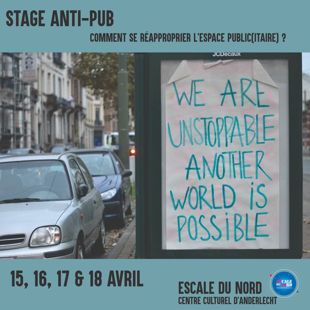 ccAnderlecht's tweet photo. Aujourd'hui, c'est la journée mondiale de lutte contre la publicité ! Alors on en profite pour faire un peu de pub pour notre stage anti-pub 😛 avec @MouvementPAC https://t.co/xPI2dsCnn3 https://t.co/C7i5Kszx5f