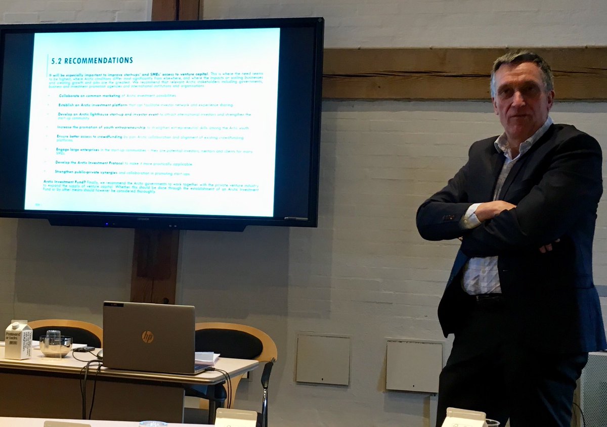 ArcticEcom's tweet photo. #ArcticBusinessFinancing analysis presented to #AEC #GovernanceCommittee at ⁦⁦@DanishMFA⁩ . ⁦@FinnLauritzen⁩ underlines that business financing needs to go together with improved #education and #infrastructure. https://t.co/jVC50c56d3