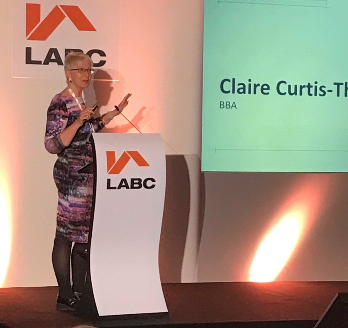 labcuk's tweet photo. Claire Curtis Thomas from @BBAguru gives a passionate speech on construction products and certification. There must be "A commitment to learn and improve". #LABCConference2019 https://t.co/gJH8NKtDFE