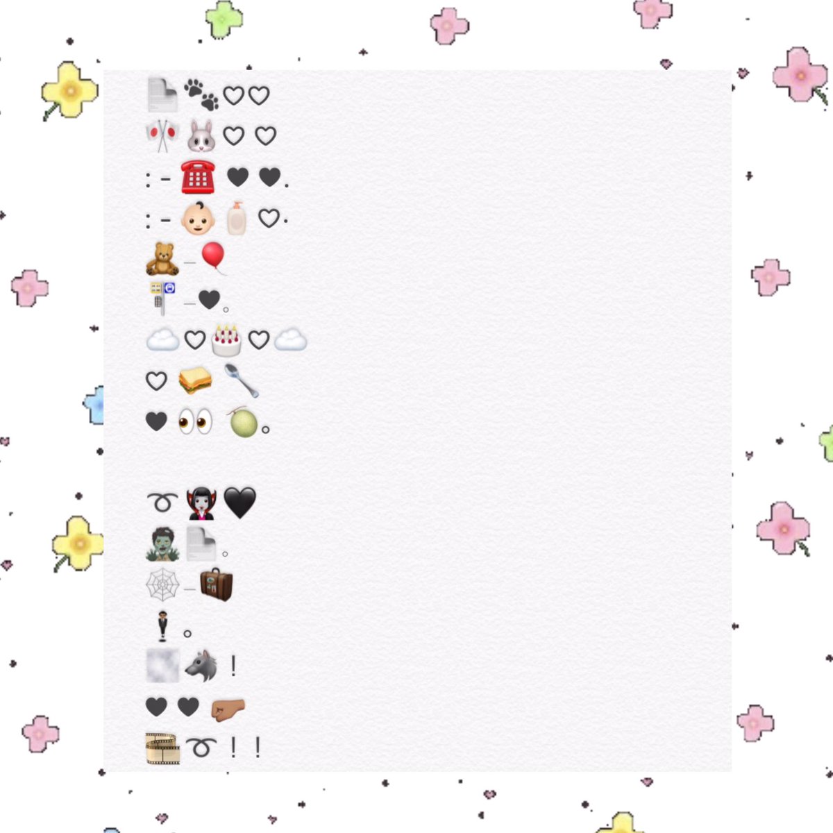 ｈｅｌｌｏ！☎️☁️ \วันนี้เค้าก็จะมาแจกเซท,ชุดอีโมจิแบบน่ารักๆแล้วก็แบบเท่เท่ไว้ให้ทุกคนตอบเมนชั่นคับ ❕ รีแล้วก้อปจากใต้ทวิตไปใช้ได้เลยนะคับ ดัดแปลงอีโมจิได้ตามใจชอบเบย เค้าสนับสนุนให้ทุกคนตอบเมนชั่นกั๊บ 👶🏻♥︎ 
/แต่ว่าไม่อนุญาตให้เอาไปดัดแปลงแล้วแจกต่อน้า 🥺,ยพท. rt ตามทักครับค่ะ