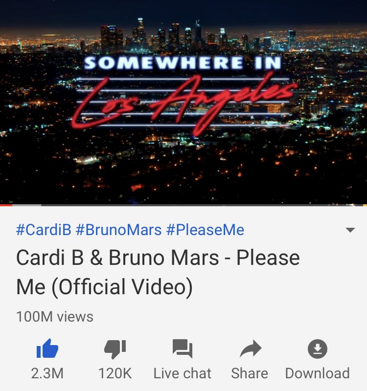 SpookyMagoo's tweet photo. Meanwhile .. @BrunoMars @iamcardib
100 MILLION VIEWS ๐๐๐
#PleaseMeMusicVideo
#PleaseMeVideo
#PleaseMe
#StreamPleaseMe https://t.co/tsniNym3Uc