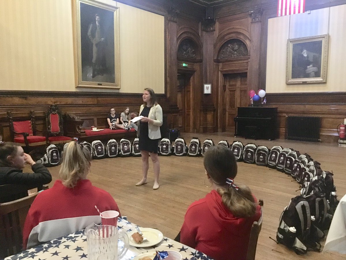 Westonbirt_PE's tweet photo. #USA Here we come! A superb evening to send the #lacrosse tour girls on their way tomorrow. Thank you to Ashleigh 2017 #Worldcup captain who attended and gave an inspirational speech. Good luck girls...fill those scrap books! @WestonbirtSch @WestonbirtPrep https://t.co/NSQ1r0d2PY