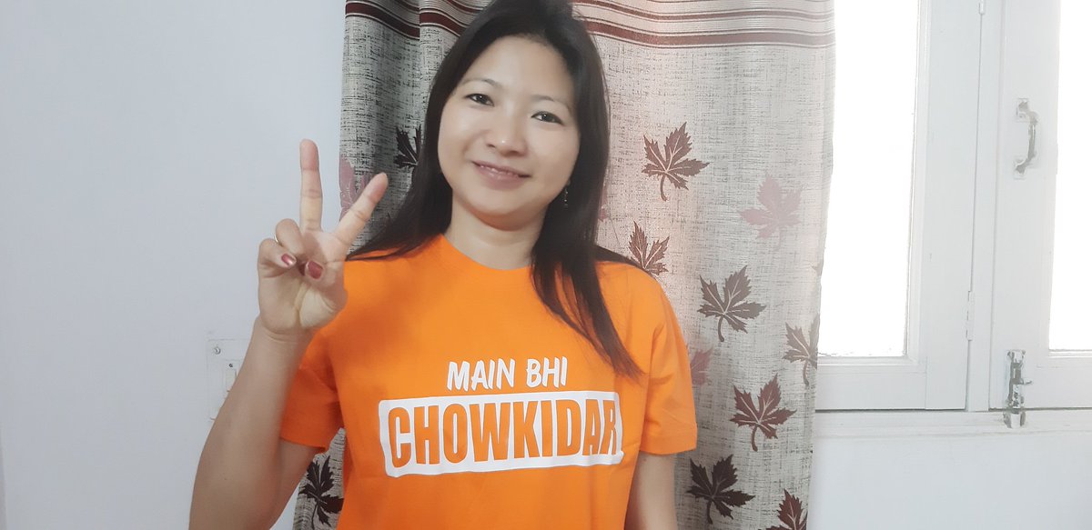 I received my  #MainBhiChowkidar T Shirt from  @namomerchandise today!!I sincerely stand by Modi ji in his call invoking the vigilant citizen in each one of us!!You can also get your T Shirt/merchandise from  http://bit.ly/namo_again  or on the NaMo App at  http://nm4.in/dnldapp 