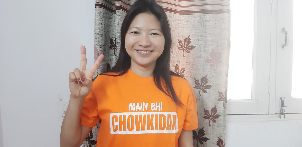 I received my  #MainBhiChowkidar T Shirt from  @namomerchandise today!!I sincerely stand by Modi ji in his call invoking the vigilant citizen in each one of us!!You can also get your T Shirt/merchandise from  http://bit.ly/namo_again  or on the NaMo App at  http://nm4.in/dnldapp 