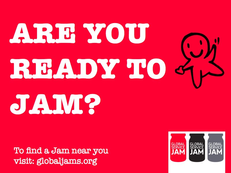 GSJam's tweet photo. The countdown has begun, just a few days to go. 
Will you be joining us?
As a Host? As a Facilitator? As Jammer?

There is still time to get involved, find a Jam near you 
https://t.co/GDWdEcbKXv

or set up your pop-up Jam 
help@globalservicejam.org

#thisiswhywejam #gsjam/np https://t.co/PO6DOAjXxZ