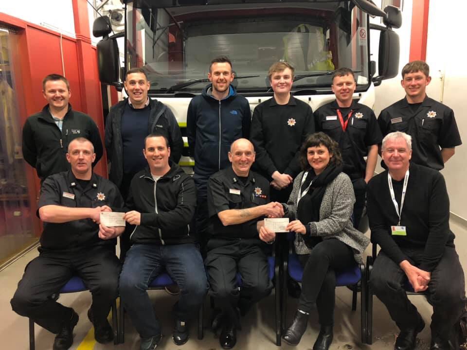 FireComunity's tweet photo. Laurencekirk fire station were delighted to hand over cheques to Laurencekirk Memorial Park and Multi Sports Courts and SCAA- Scottish charity air ambulance. 

Both were Presented with cheques for £500 this evening and will go a long way to helping both charities. https://t.co/gF5ZVmwoKq