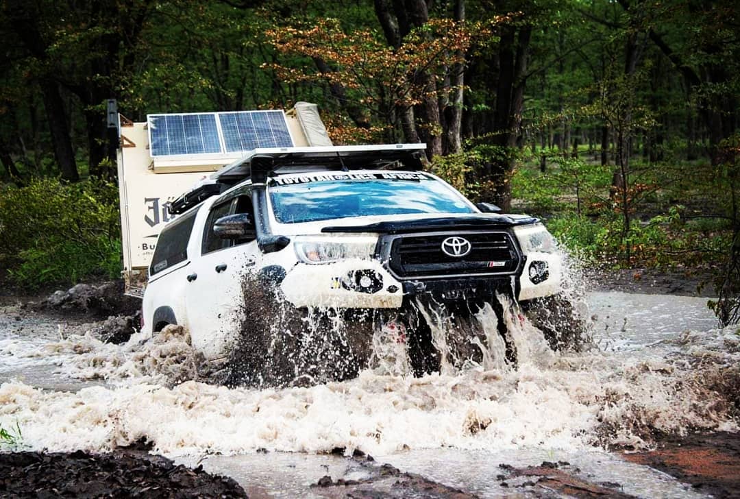 Wildog's current best seller, the Hilux Dakar Front bumper! Looking awesome in this client photo. #4x4 #4x4accessories #wildog #wildogaccessories #toyota #hilux #dakar #design #development #Manufacturing #southafrica #awesome