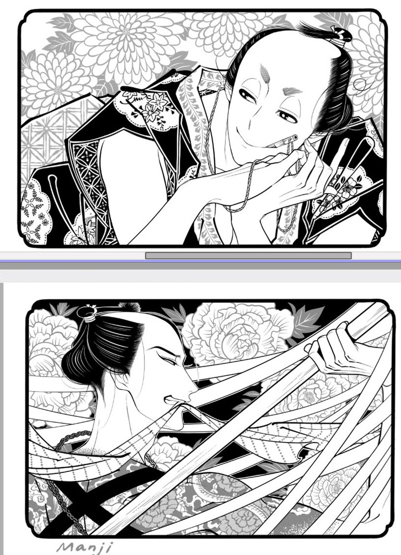 台湾サイン会おみやげメモ帳用の絵　#百と卍 