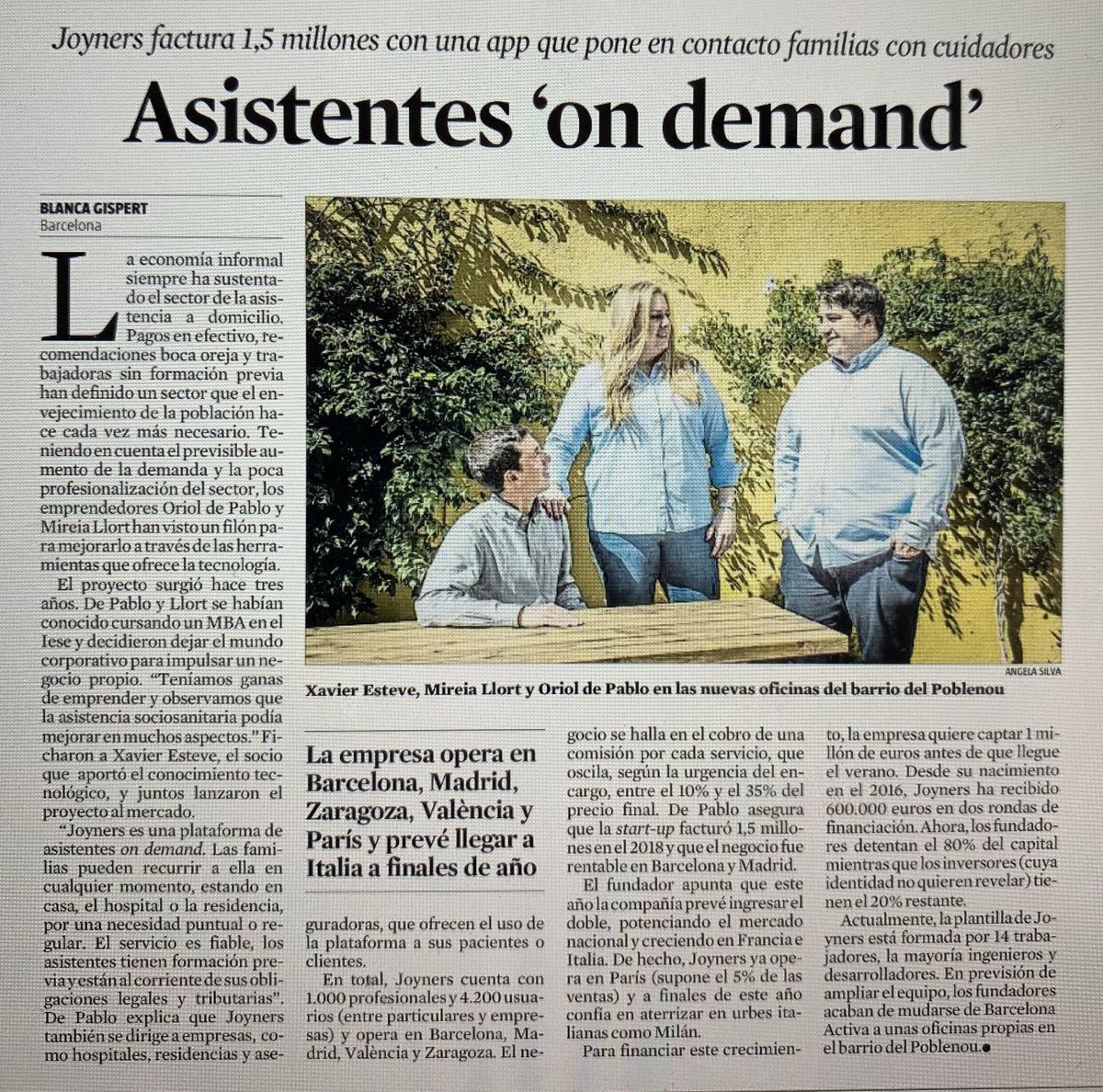 adrianafreitas's tweet photo. Congratulations a @joyners_ES today at @LaVanguardia 
They are in @barcelonactiva https://t.co/OZ6Vr5p7ZX