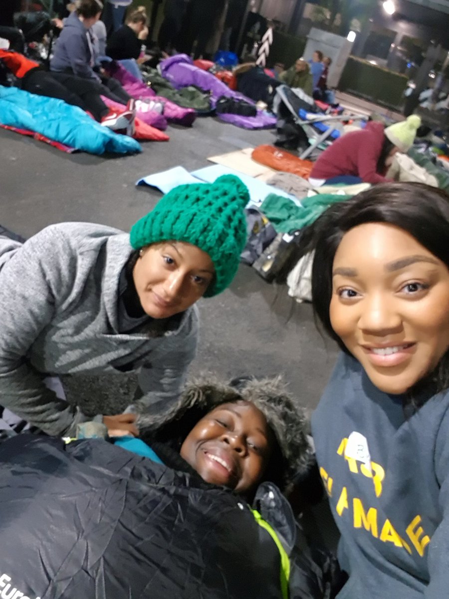 Bianca_B_Miller's tweet photo. It was TOUGH but we made it! And I thank God for the life I have and that this was only for one night to raise money for @EvolveLDN to #endhomelessness ! Thanks to my friends, husband & mum for supporting my endeavours ! #SleepOutCroydon #donate #charity https://t.co/jKvQB7BRB0 https://t.co/4OMJWs8ljI