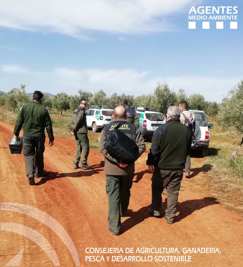 Continúan las inspecciones preventivas en el marco de la Estrategia Andaluza de Lucha contra el #Veneno. La #UnidadCanina junto a @AAMM_And, se dirigen a una de estas inspecciones considerada urgente, por la aparición de un cadáver supuestamente envenenado en #Granada.
