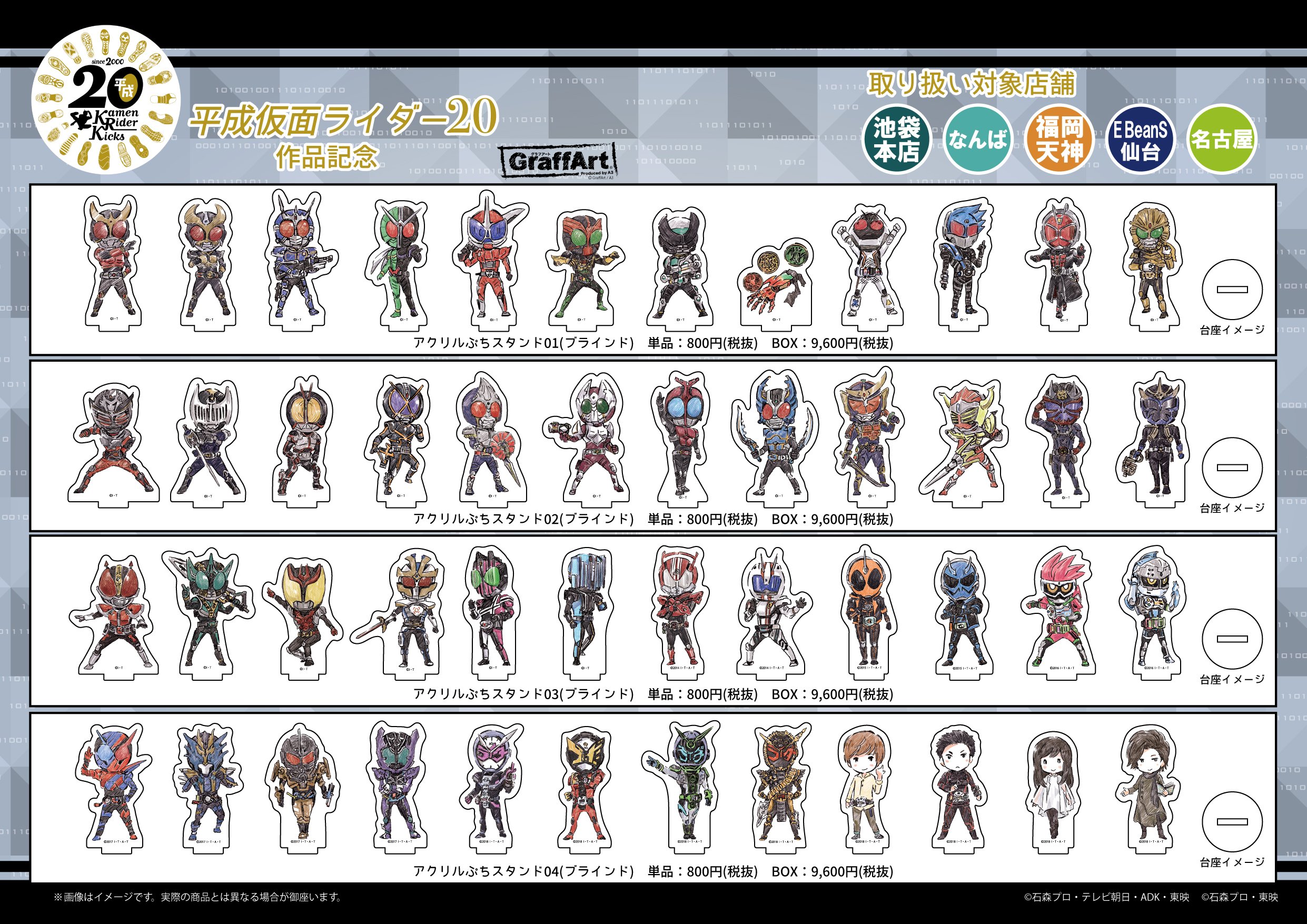 grafArt デカキャラミラー ｢平成仮面ライダー20作品記念｣01/平成