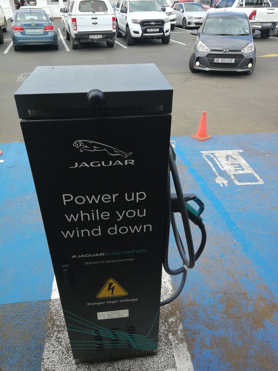 greenbuildinguy's tweet photo. Great to see #jaguarelectrifies at #engen1stop Harrismith. Really hope the reserved bays for EV's are put to use soon! @GBCSA @jaguarsa https://t.co/P5xkUQCVqJ