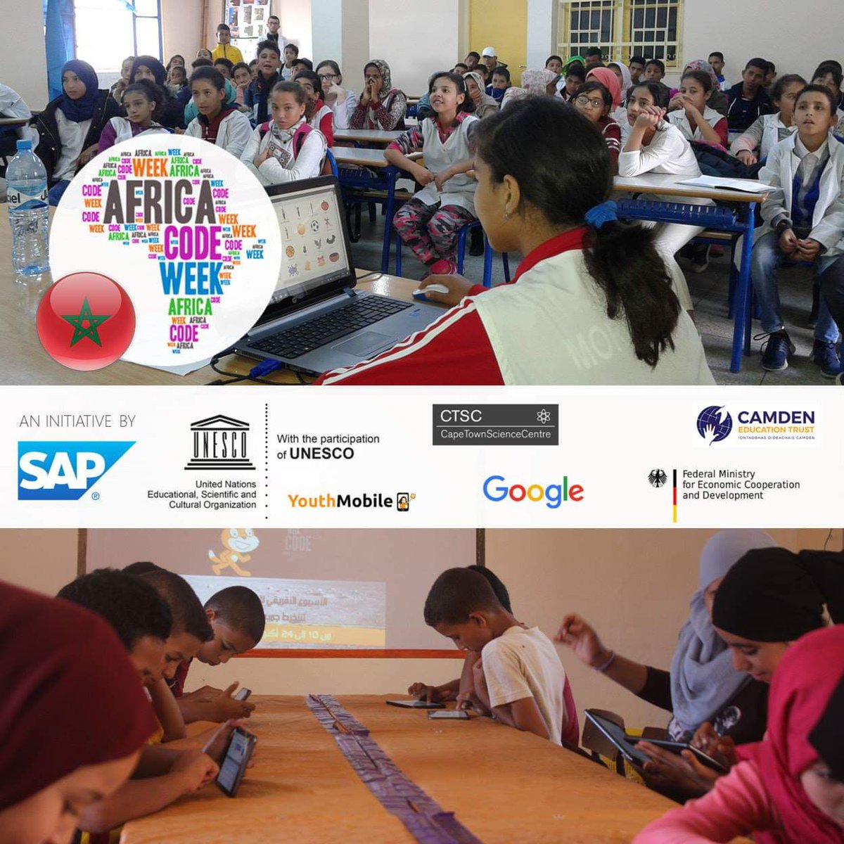 AfricaCodeWeek's tweet photo. 🔥 #THANKYOUAFRICA 🔥

شكراً جزيلاً!!!

🇲🇦 TEAM #MAROC, vous n'avez pas fini de nous impressionner : vos réalisations font la joie et la fierté de toute la communauté #AfricaCodeWeek ! 👏🏽

👇🏾Tagguez vous si vous avez participé à #ACW2018 ! 👇🏾 https://t.co/1bLnqzEeZe