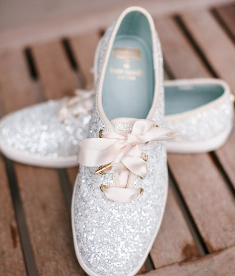 NEWSFLASH: Wedding trainers are going to be HUGE this year!
We are LOVING these @katespadeny sparkling sensations!  They're perfect for the entire day or for when the Choos get too much #dancetildawn