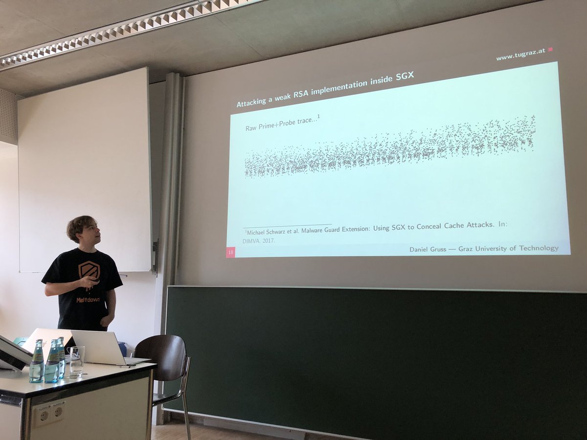 mlsec's tweet photo. @lavados kicking off #EuroSec19 and stealing Bitcoins. @EuroSecWorkshop https://t.co/o0gHbUM8wq