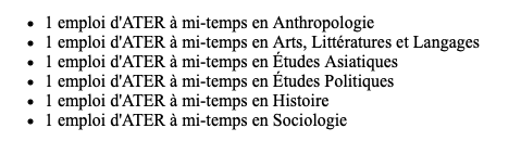 L'EHESS recrute 6 Attachés temporaires d'enseignement et de recherche (#ATER) à mi-temps, à compter du 1er sept. 2019
>> Plus d'infos recrutement.ehess.fr 
via <a href="/EHESS_fr/">EHESS</a>
