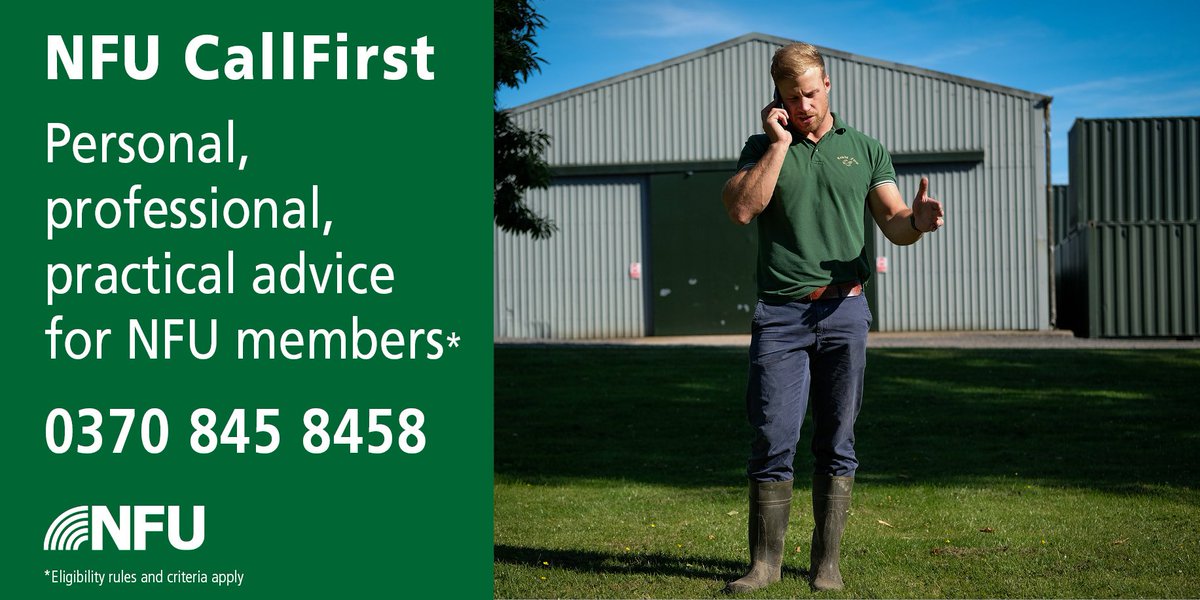 NFUtweets's tweet image. Did you know our #CallFirst team offer FREE, professional advice to NFU members on a range of agricultural issues? Find out more at ow.ly/Vd7a30o9B1B