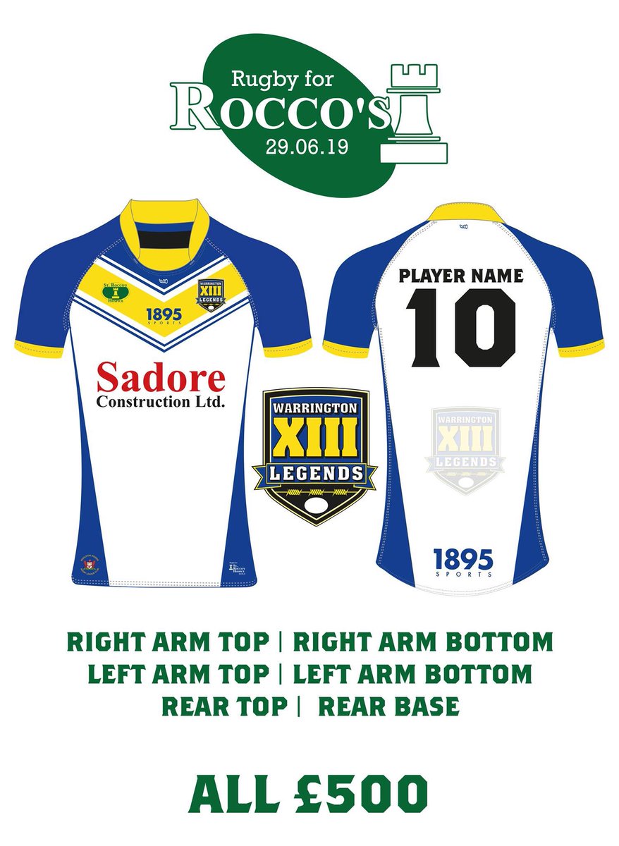 Looking for sponsors for our <a href="/wolvesrl/">#uptheVikings</a> legends shirts. Past Wire players as well as some current coaching staff playing against <a href="/woolston_rovers/">Woolston Rovers RLFC</a> in a charity game for <a href="/StRoccos/">St Rocco's Hospice</a> 29th June. Message me <a href="/SadoreConst/">SadoreConstruction</a> or <a href="/Yuptoo/">dave ditchfield</a> to get involved in this great event