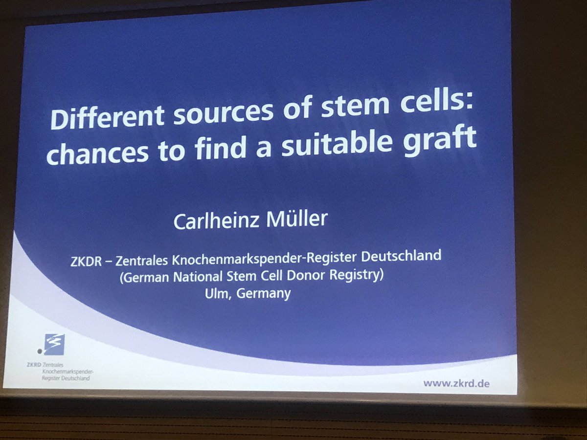 WMDA_office's tweet photo. What are the chances for different stem cell sources? Learn from Carlheinz Mueller in Analog 1. #WMDA2019 #EBMT19 https://t.co/JaUjmPGdK7