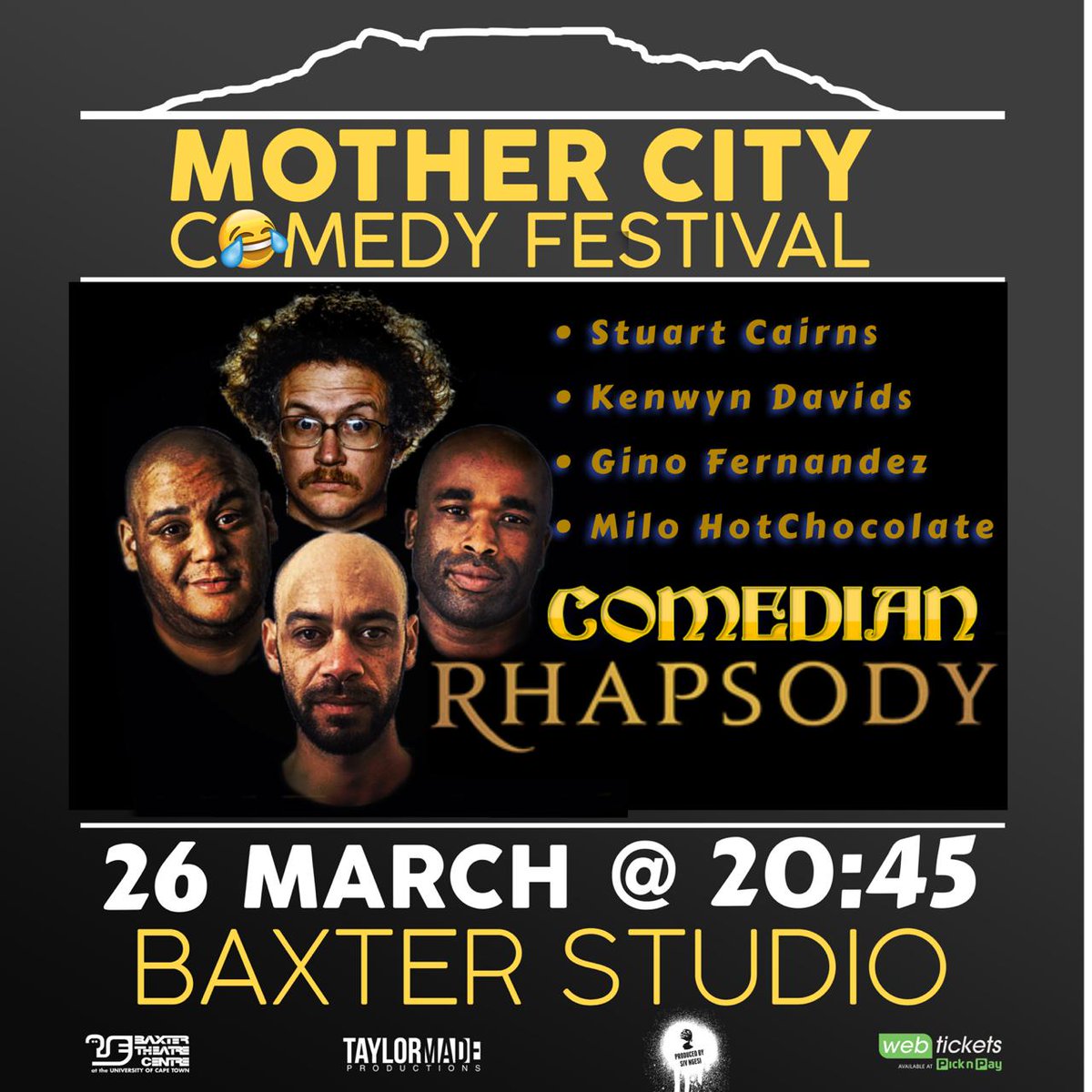 MrWoogly's tweet photo. Comedian Rhapsody is tomorrow people. It is pay day today! GET Your tickets @webticketsSA.
@mother_comedy @city_mother
@SAComedyShares @kenwyntheking @ginofernandezsa @milohotchocolat https://t.co/zmASFui6gx